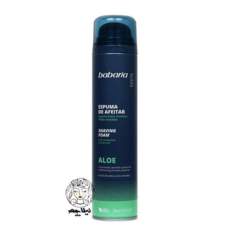 فوم اصلاح باباریا babaria حاوی آلوورا ALOE حجم 300 میل