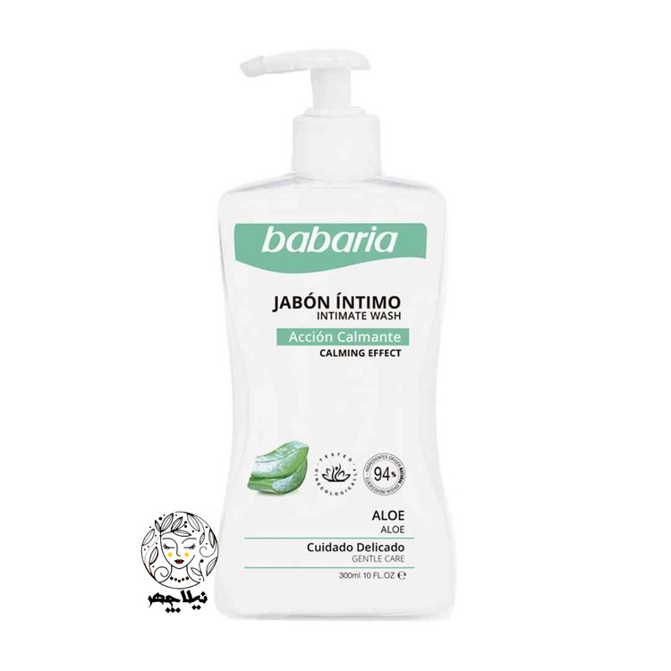 ژل ضد عفونی کننده بانوان باباریا babaria مدل Aloe Intimate Wash حاوی آلوورا حجم 300 میل