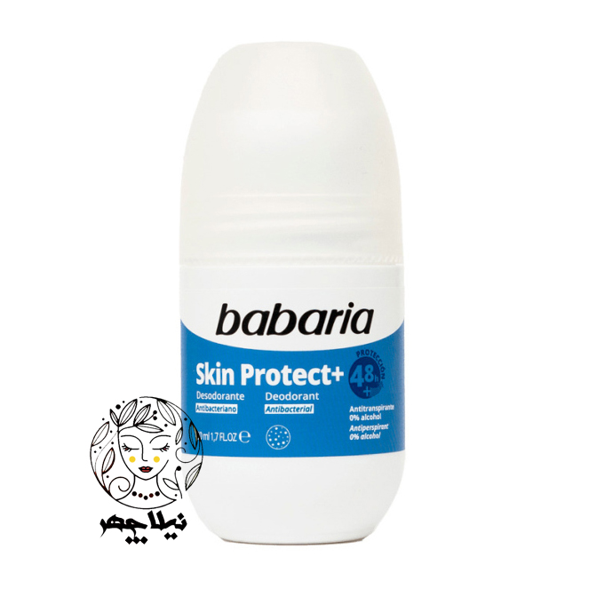 مام رول ضد تعریق 48 ساعته باباریا babaria مدل اسکین پروتکت Skin Protect حجم 50 میل